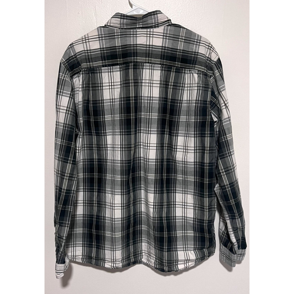 Carhartt Button Down Shirt Men’s Large Green Plaid Relaxed Fit Logo Workwear - Picture 3 of 5